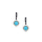sleeping beauty turquoise + diamond sparkle earring<br>with diamond-lined huggie hoop earwire,<br>in blackened gold + yellow gold <span class='visuallyhidden'>Call or text 323-404-2959 for shopping assistance</span>